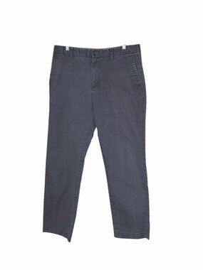 Banana Republic Pant Men's 35X32 Emerson Straight Chino 100% Cotton Gray Casual